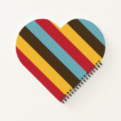 Cool Retro 70s Stripes Blue Brown Red Notitieboek (Achterkant)