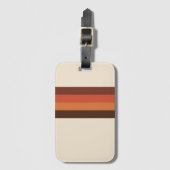 Cool Retro 70s Stripes Brown Oranje Tangerine Bagagelabel (Voorkant (verticaal))