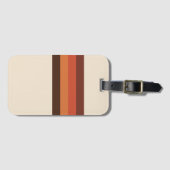Cool Retro 70s Stripes Brown Oranje Tangerine Bagagelabel (Voorkant (horizontaal))