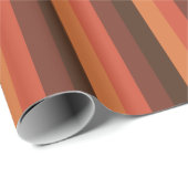 Cool Retro 70s Stripes Brown Oranje Tangerine Cadeaupapier (Rol Hoek)