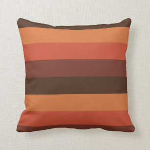 Cool Retro 70s Stripes Brown Oranje Tangerine Kussen
