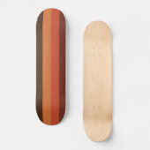 Cool Retro 70s Stripes Brown Oranje Tangerine Persoonlijk Skateboard (Voorkant)