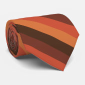 Cool Retro 70s Stripes Brown Oranje Tangerine Stropdas (Opgerold)