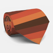Cool Retro 70s Stripes Brown Oranje Tangerine Stropdas (Opgerold)