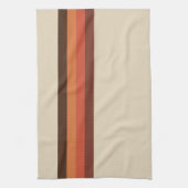 Cool Retro 70s Stripes Brown Oranje Tangerine Theedoek (Verticaal)