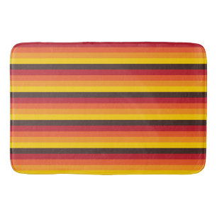 Cool Retro 70s Stripes Oranje Yellow Red Badmat