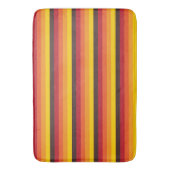 Cool Retro 70s Stripes Oranje Yellow Red Badmat (Voorkant Verticaal)