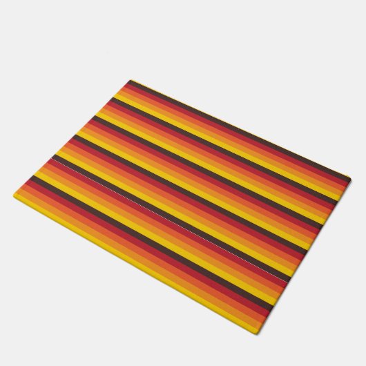 Cool Retro 70s Stripes Oranje Yellow Red Deurmat (Schuin)