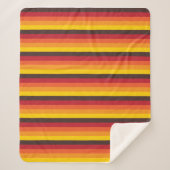 Cool Retro 70s Stripes Oranje Yellow Red Sherpa Deken (Voorkant)