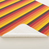 Cool Retro 70s Stripes Oranje Yellow Red Sherpa Deken (3/4)