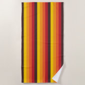 Cool Retro 70s Stripes Oranje Yellow Red Strandlaken (Voorkant)