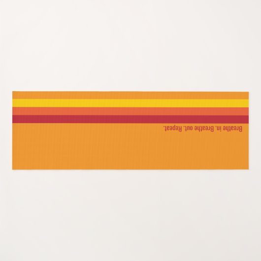 Cool Retro 70s Stripes Oranje Yellow Red Yoga Mat (Voorkant (horizontaal))