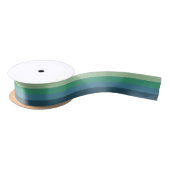 Cool Retro 70s Stripes Zee-schuim Groen Blauw Satijnen Lint (Spoel)