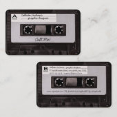 Cool Retro 80's Cassettebandje Mixtape Visitekaartje (Voorkant / Achterkant)