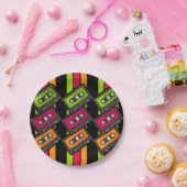 Cool Retro 80s helder  Cassettes patroon Papieren Bordje (Feest)