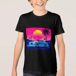 Cool Retro 80s Neon Spierballen Auto Kids T-Shirt