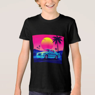 Cool Retro 80s Neon Spierballen Auto Kids T-Shirt