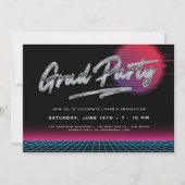 Cool Retro 80's New Wave Afstuderen Afstudeerder P Kaart (Voorkant)