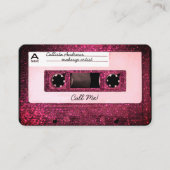 Cool Retro 80's Pink Glitter Cassettebandje Mixtap Visitekaartje (Voorkant)