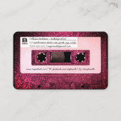 Cool Retro 80's Pink Glitter Cassettebandje Mixtap Visitekaartje (Achterkant)
