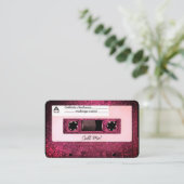 Cool Retro 80's Pink Glitter Cassettebandje Mixtap Visitekaartje (Staand voorkant)