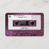Cool Retro 80's Pink Glitter Cassettebandje Mixtap Visitekaartje (Voorkant)
