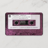 Cool Retro 80's Pink Glitter Cassettebandje Mixtap Visitekaartje (Achterkant)