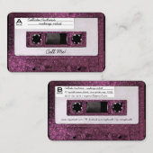 Cool Retro 80's Pink Glitter Cassettebandje Mixtap Visitekaartje (Voorkant / Achterkant)