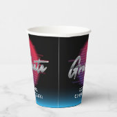 Cool Retro 80's Synthwave New Wave Afstudeerder Pa Papieren Bekers (Rechts)