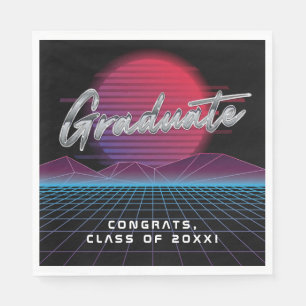 Cool Retro 80's Synthwave New Wave Afstudeerder Pa Servet