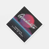 Cool Retro 80's Synthwave New Wave Afstudeerder Pa Servet (Hoek)