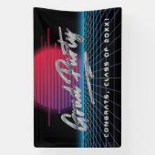Cool Retro 80's Synthwave New Wave Afstudeerder Pa Spandoek (Verticaal)