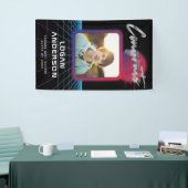 Cool Retro 80's Synthwave New Wave Afstudeerder Pa Spandoek (Beurs)