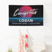 Cool Retro 80's Synthwave New Wave Afstudeerder Pa Spandoek (Insitu)