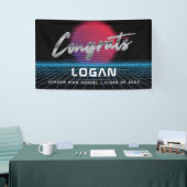 Cool Retro 80's Synthwave New Wave Afstudeerder Pa Spandoek (Beurs)