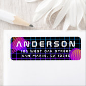 Cool Retro 80's Synthwave New Wave Retouradres Etiket (Insitu)