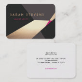 Cool Retro Abstract Gouden Make-up Artiest Modern Visitekaartje (Voorkant / Achterkant)