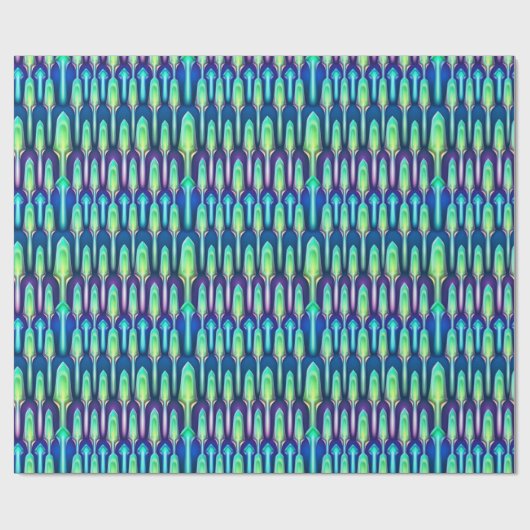 Cool Retro Abstract Mushroom Crystal Pattern Cadeaupapier (Vlak)