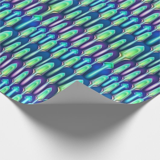Cool Retro Abstract Mushroom Crystal Pattern Cadeaupapier (Hoek)
