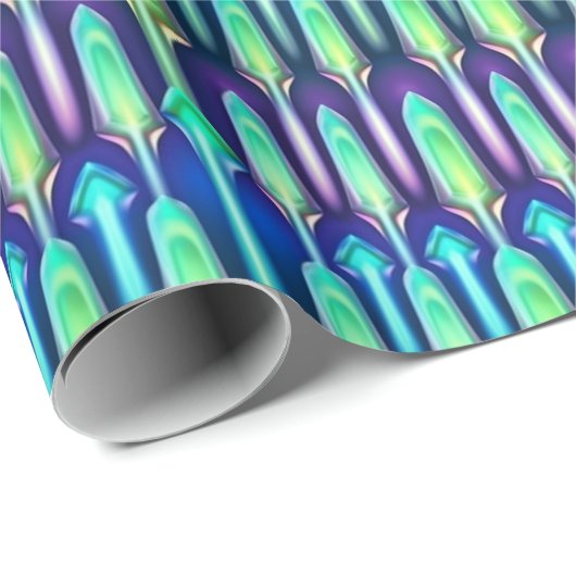 Cool Retro Abstract Mushroom Crystal Pattern Cadeaupapier (Rol Hoek)