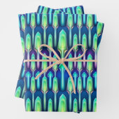 Cool Retro Abstract Mushroom Crystal Pattern Inpakpapier Vel (In situ)