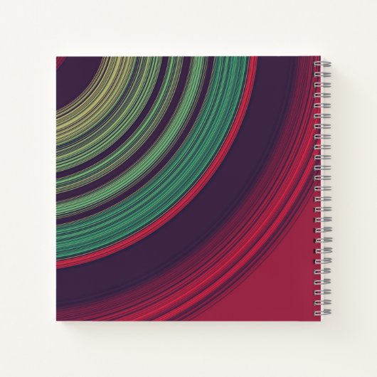 Cool Retro Abstract Record Grooves Pattern Notitieboek (Achterkant)