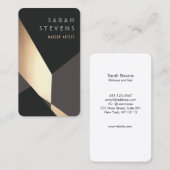Cool Retro Abstract Zwart en Goud Art Deco Visitekaartje (Voorkant / Achterkant)