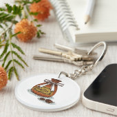 Cool retro afbeelding l Coffee bag l Espresso l Br Sleutelhanger (Voorkant Rechts)