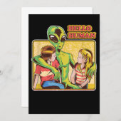 Cool Retro Alien ET Hallo Humans Buitenspatie Gala Kaart (Voorkant / Achterkant)