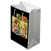 Cool Retro Alien ET Hallo Humans Buitenspatie Gala Medium Cadeauzakje (Voorkant Gekanteld)