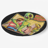 Cool Retro Alien ET Hallo Humans Buitenspatie Gala Papieren Bordje (Gekanteld)