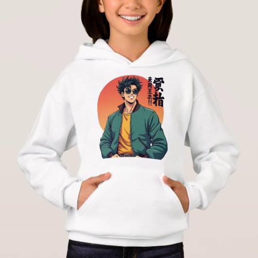 Cool Retro Anime Guy – Stijlvolle jaren 80 estheti (Voorkant)