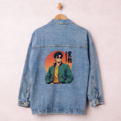 Cool Retro Anime Guy – Stijlvolle jaren 80 estheti Denim Jacket (Hangar)