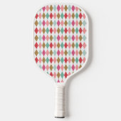 Cool Retro Argyle Diamonds Pattern Monogram Pickle Pickleball Paddle (Achterkant)